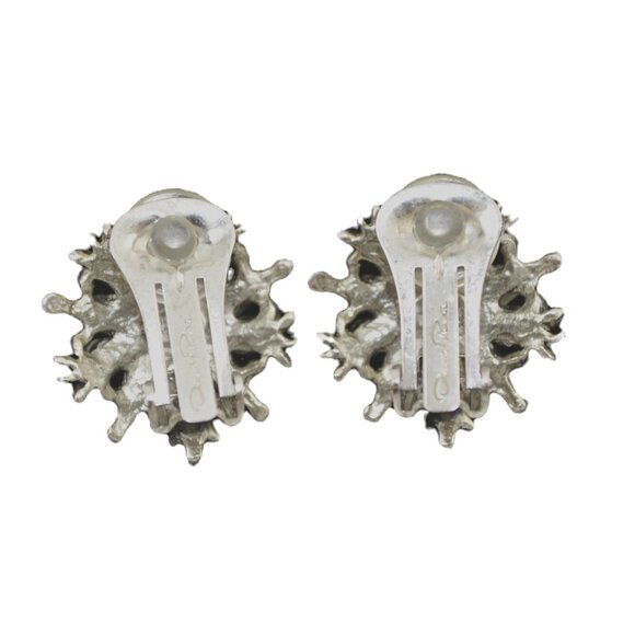 Oscar de la Renta rhinestone star clip-on earrings #217-172 - Picture 2 of 2